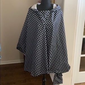 Vince Camuto Polka Dot Print Poncho that Folds Into Matching Logo Pouch